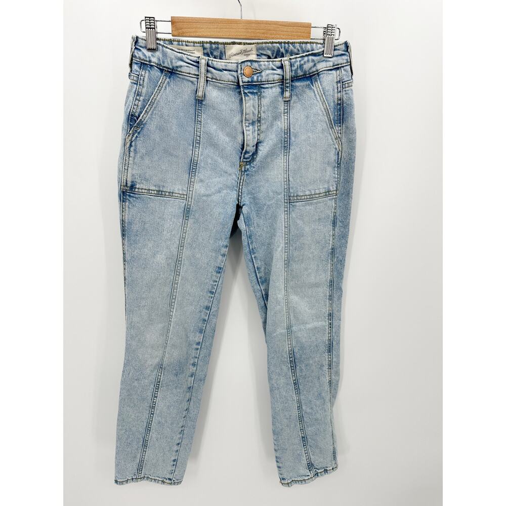 Universal Thread Jeans Womens 4/27 Light Wash High Rise Slim Straight Blue Denim